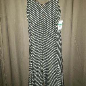Women's Green/White Striped Dress